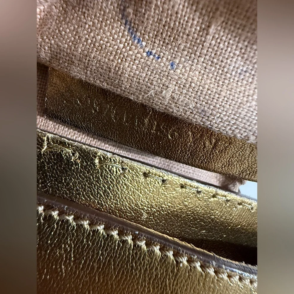 Fendi Gold Leather Selleria Villa‎ Borghese Satchel Shoulder Bag